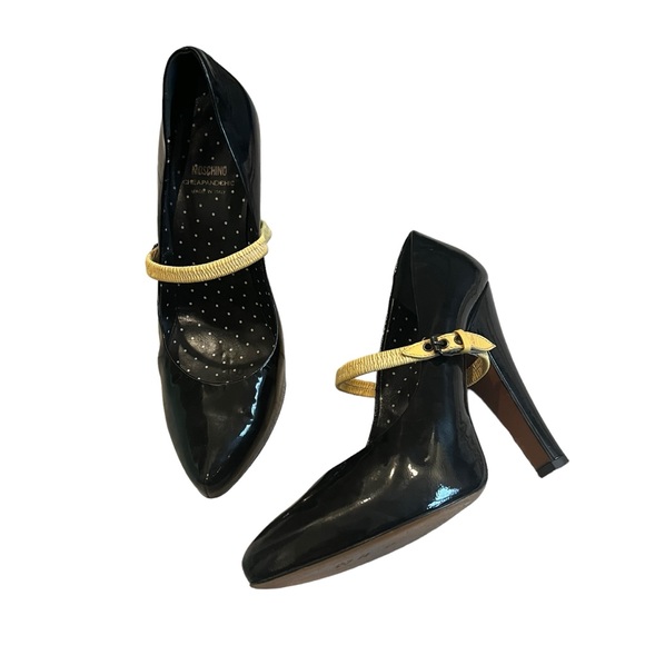 Moschino Cheap and Chic Black Patent Leather Mary Jane Pumps, Sz EU 40 - Picture 2 of 15
